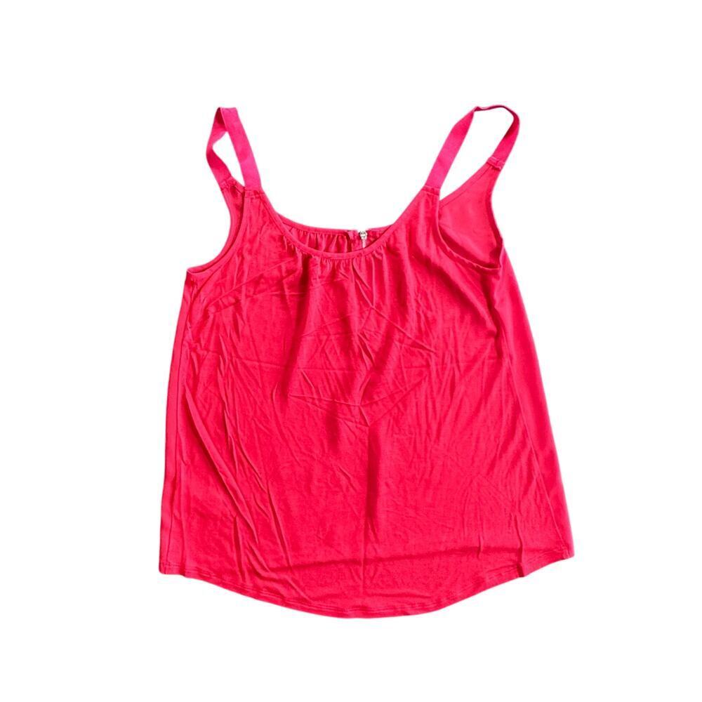 EXPRESS  Red Chiffon‎ Lightweight Sleeveless Zipper Detail Top Blouse Sz XS - Picture 5 of 9